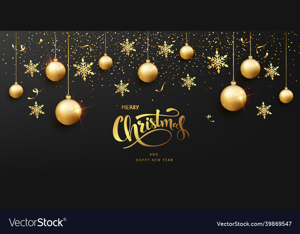 Christmas and new year horizontal banner festive vector image Christmas and new year horizontal banner festive
