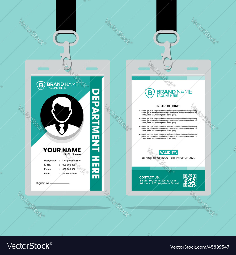 Clean and simple id card design template