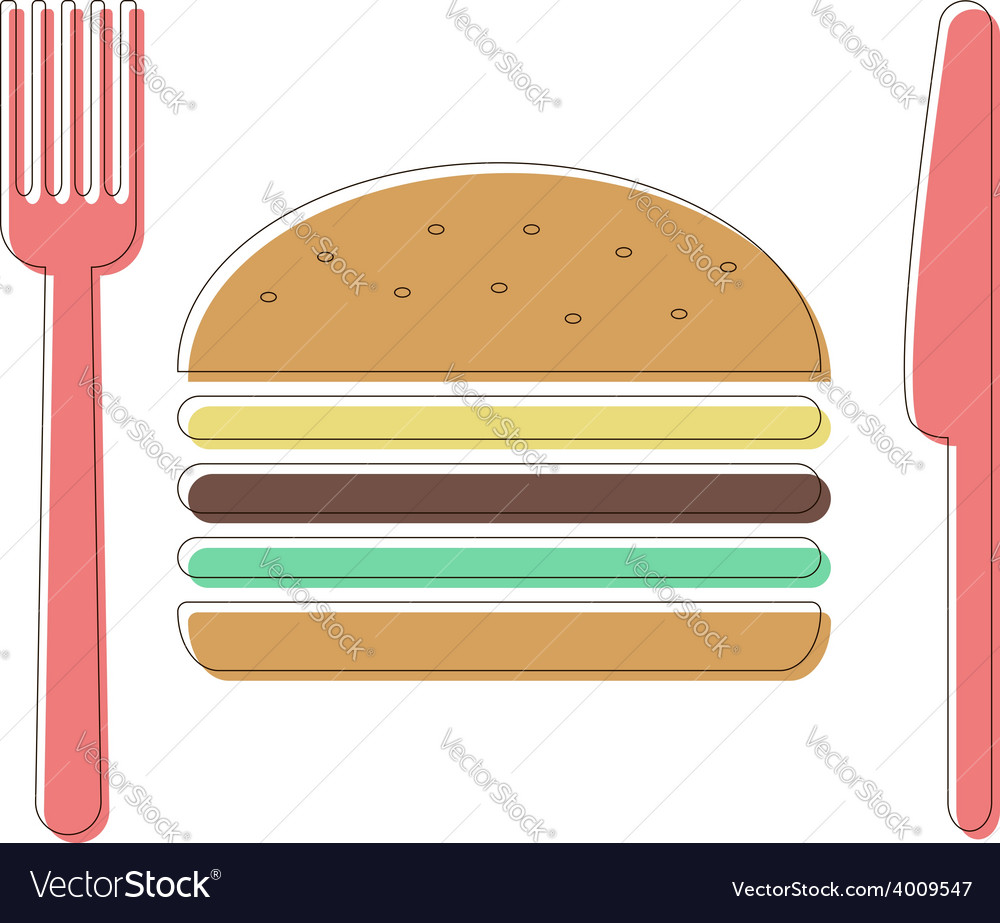 Cutlery and burger icon