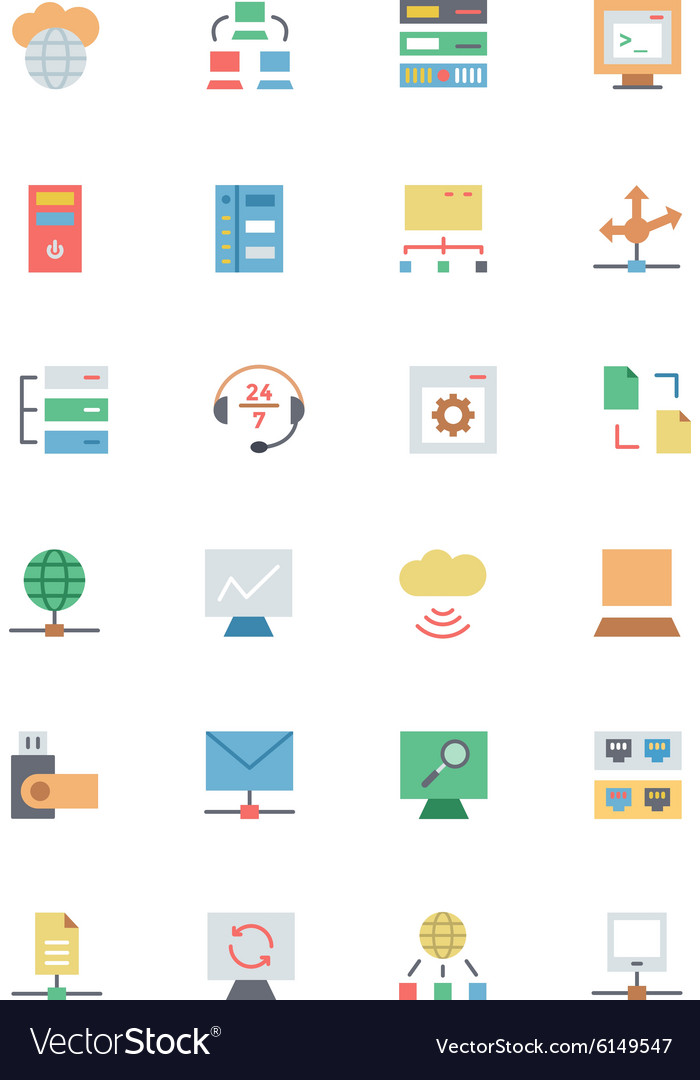 Database and server colored icons 3