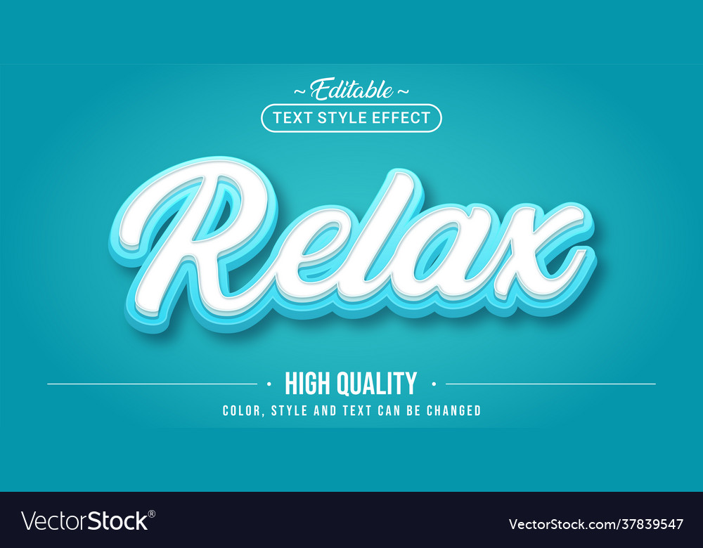 Editable text style effect - relax