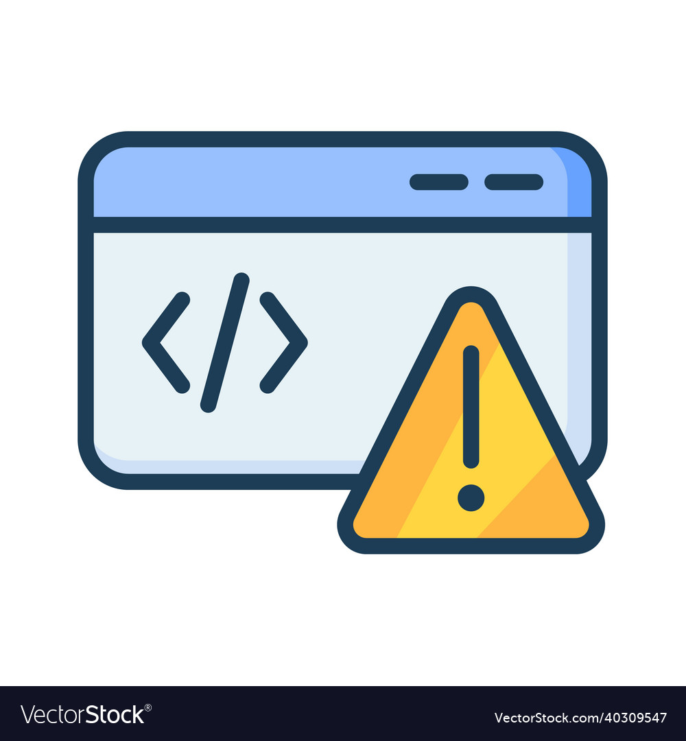 Error message alert code program single isolated Vector Image Error message alert code program single isolated