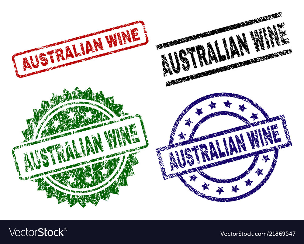 Grunge texturierte australische Weinsiegelmarken