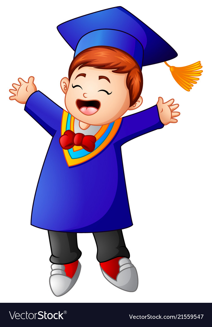 Download Happy graduation boy cartoon Royalty Free Vector Image