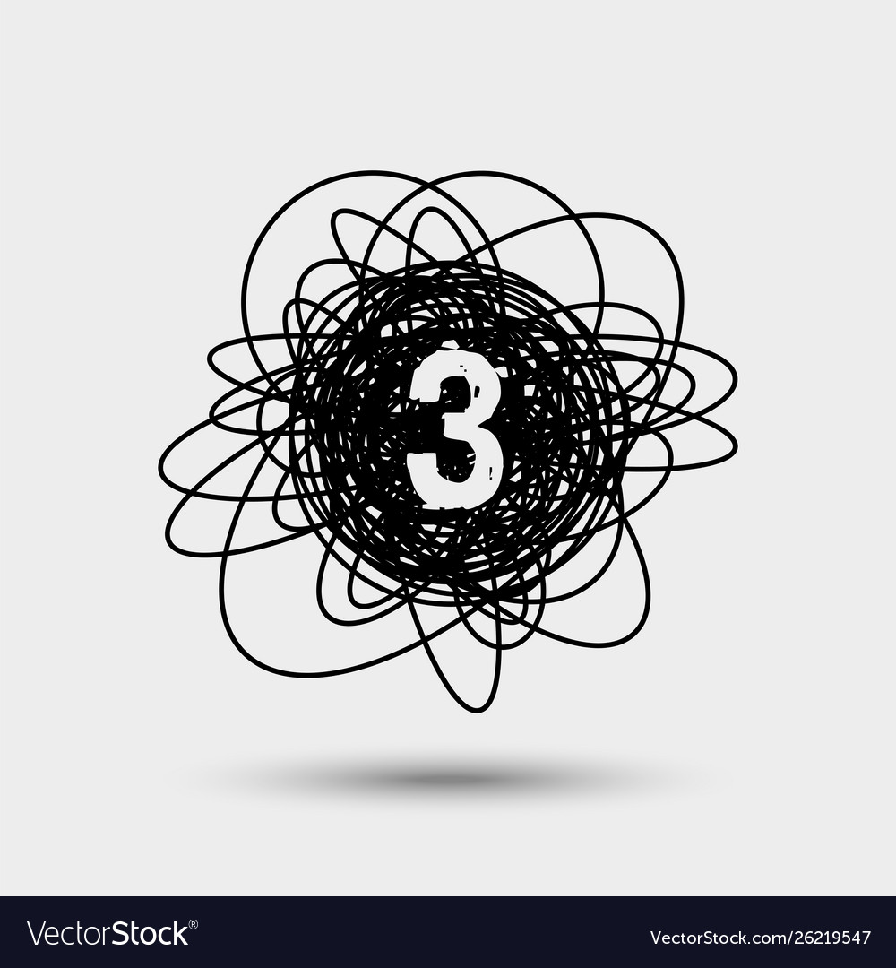 Icon with number isolated on gray background