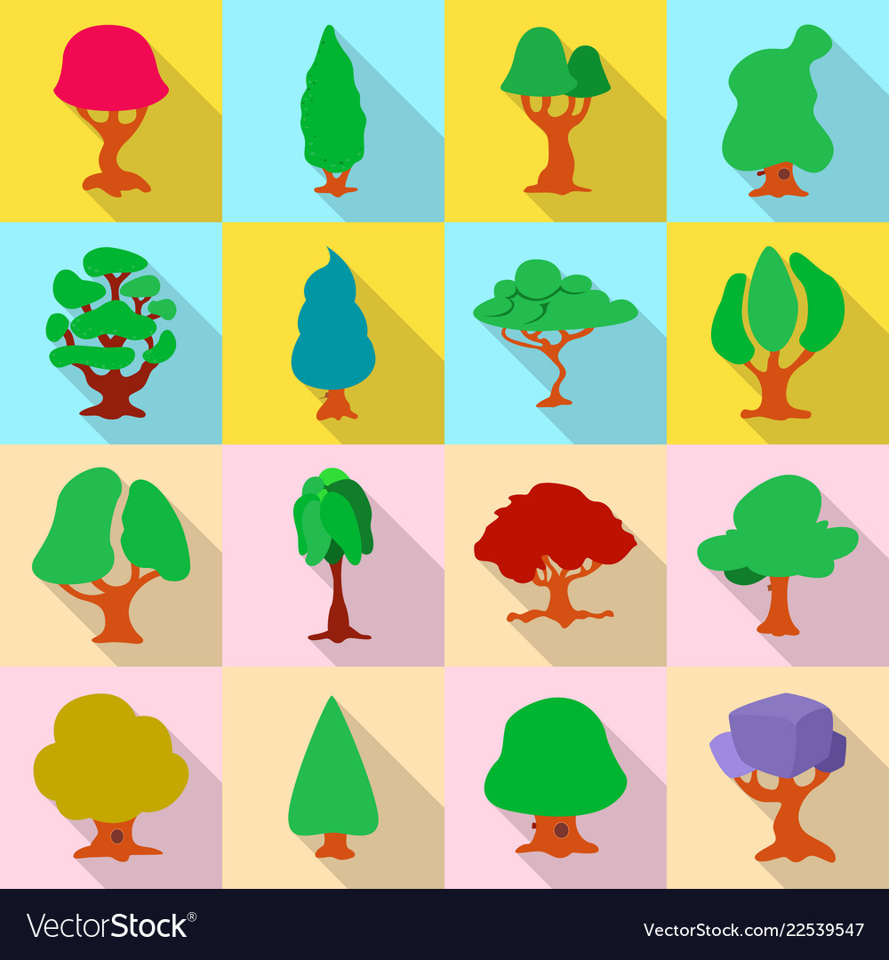 Isolated object of tree and nature symbol set