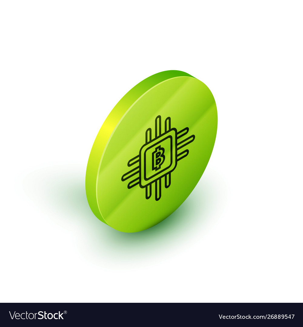 Isometric line cpu mining farm icon isolated vector image Isometric line cpu mining farm icon isolated