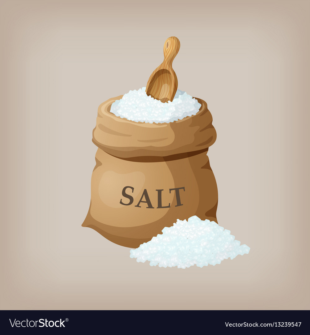 sea-salt-in-jute-sack-royalty-free-vector-image