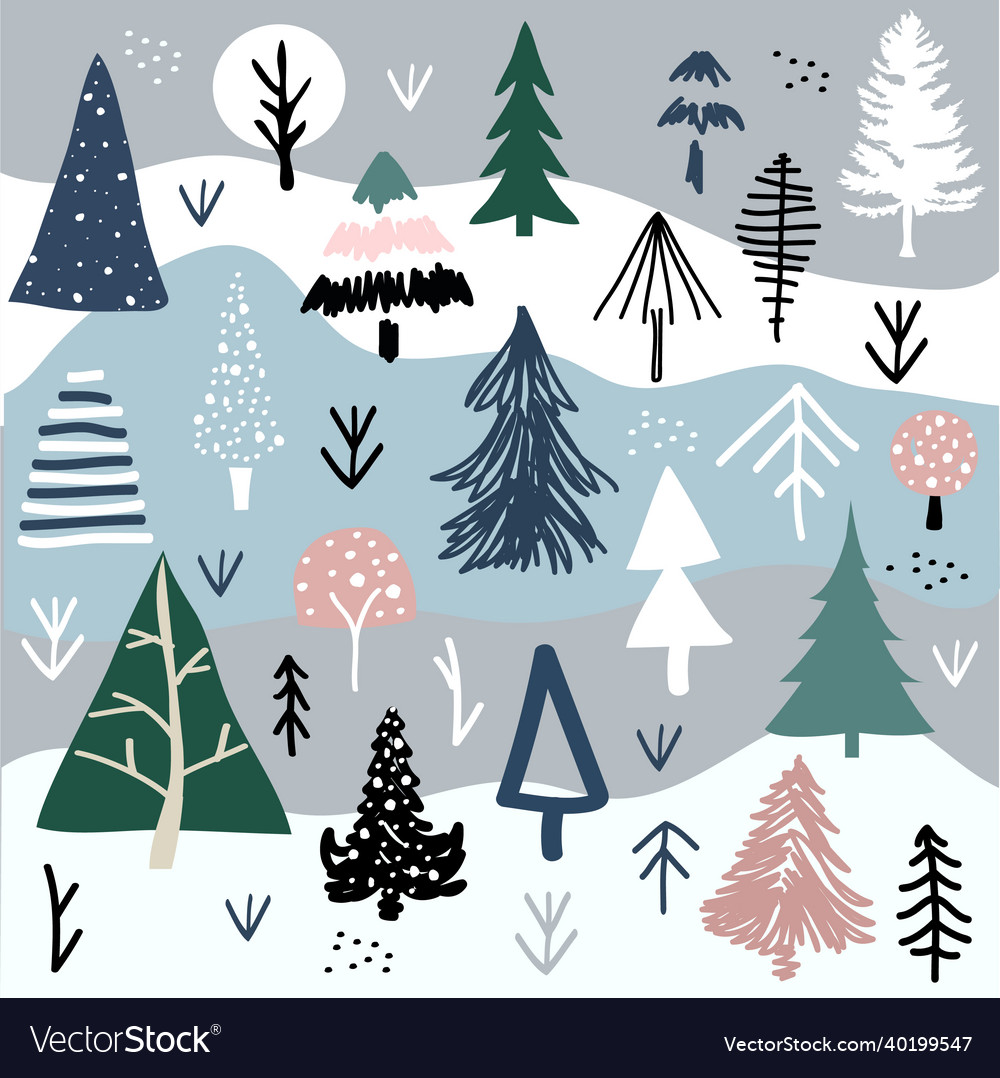 Seamless pattern with christmas tree vector image Seamless pattern with christmas tree