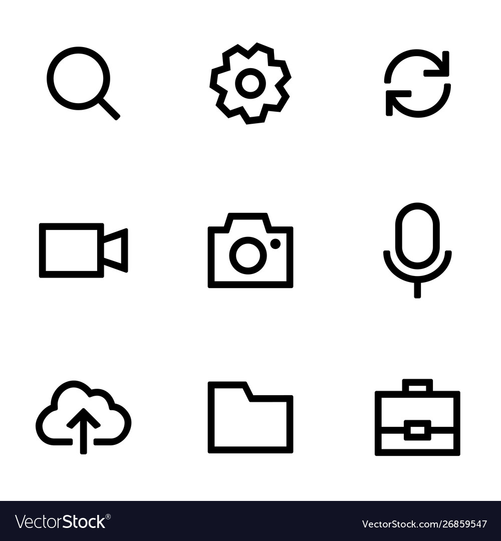 Set Icons für einfache flache Stil ui Design vector image Set Icons für einfache flache Stil ui Design