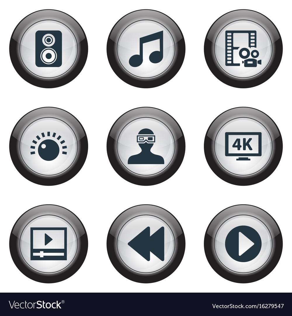 Set of simple multimedia icons