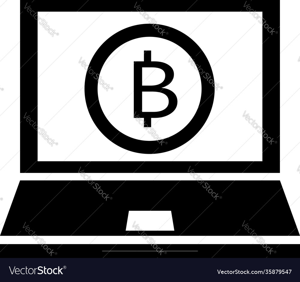 Storing information about bitcoin on users vector image Storing information about bitcoin on users