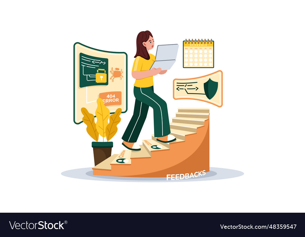 Support engineer addresses recurring issues vector image Support engineer addresses recurring issues