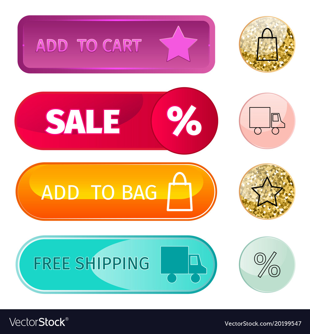Web elements shop buttons buy element cart