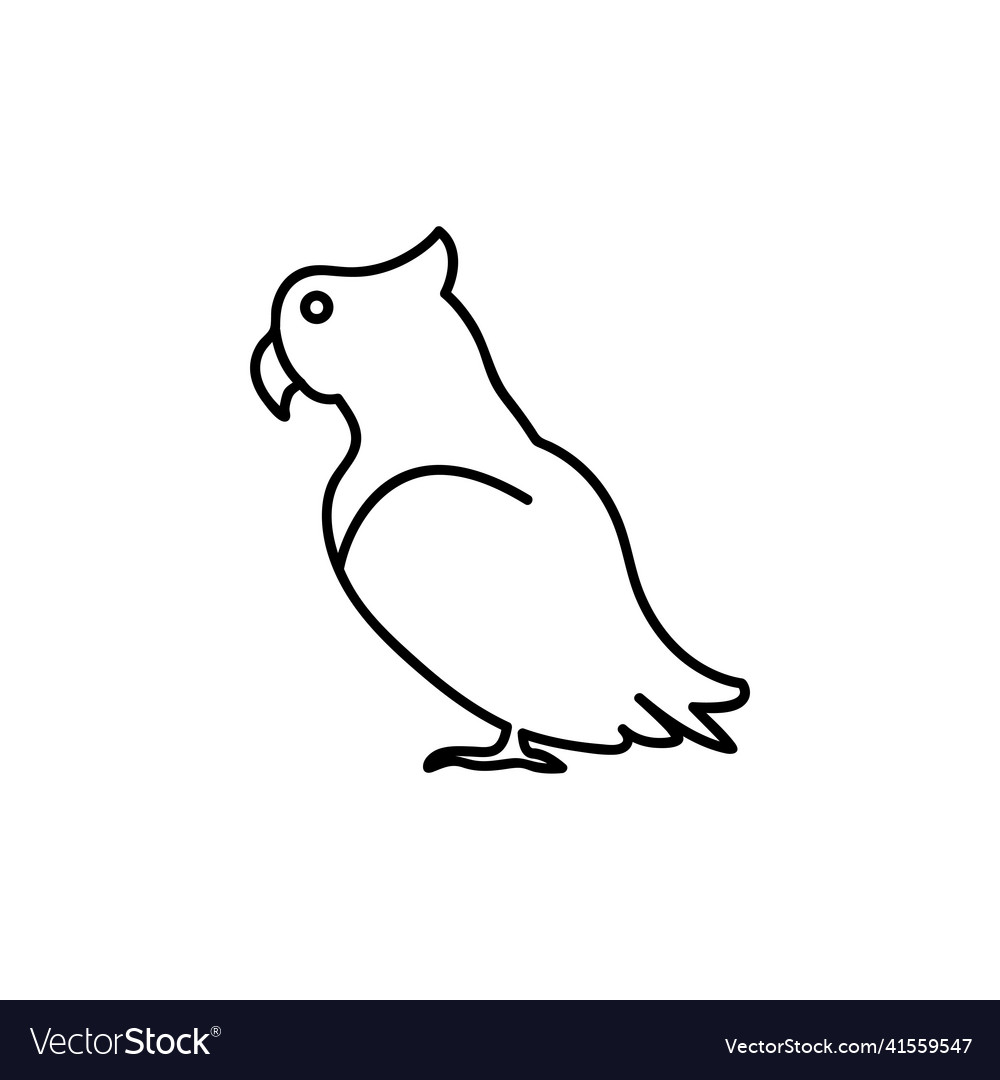 Web line icon parrot linear style sign for mobile vector image Web line icon parrot linear style sign for mobile