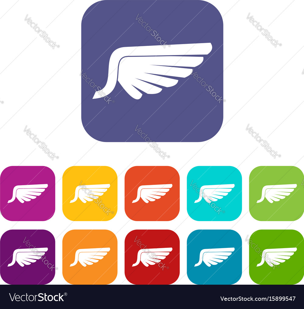 Wing icons set Royalty Free Vector Image - VectorStock