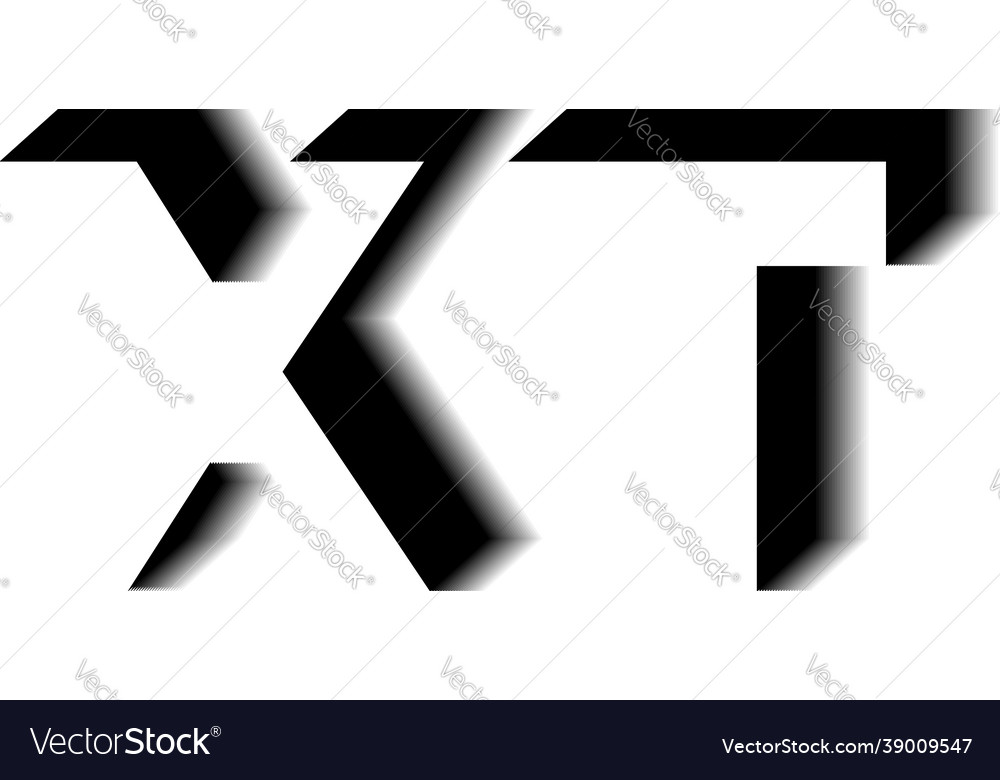 Xt monogram shadow shape style Vector Image Xt monogram shadow shape style