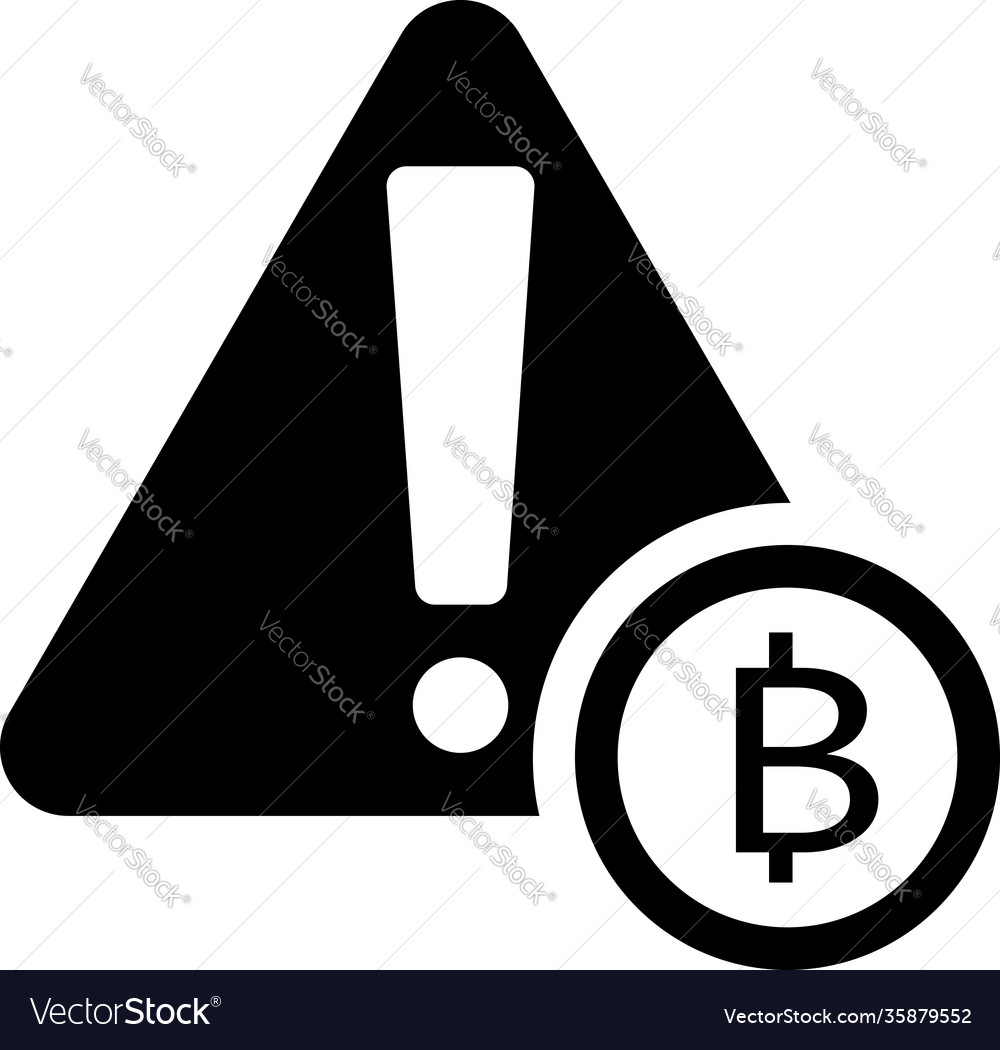A bitcoin warning icon with flat style vector image A bitcoin warning icon with flat style