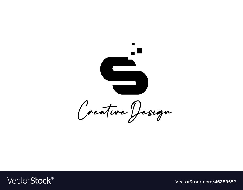 Black white s alphabet letter logo icon design Vector Image