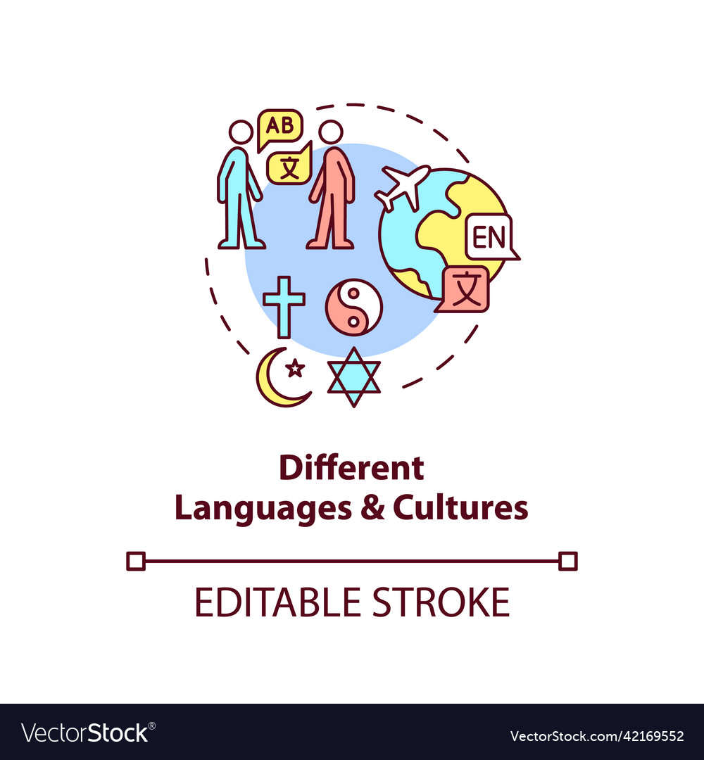 Different languages and cultures concept icon