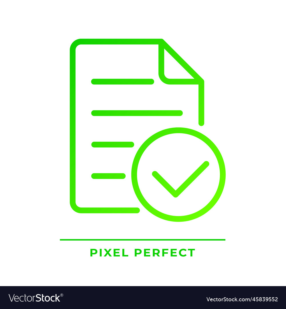Document with check mark pixel perfect gradient