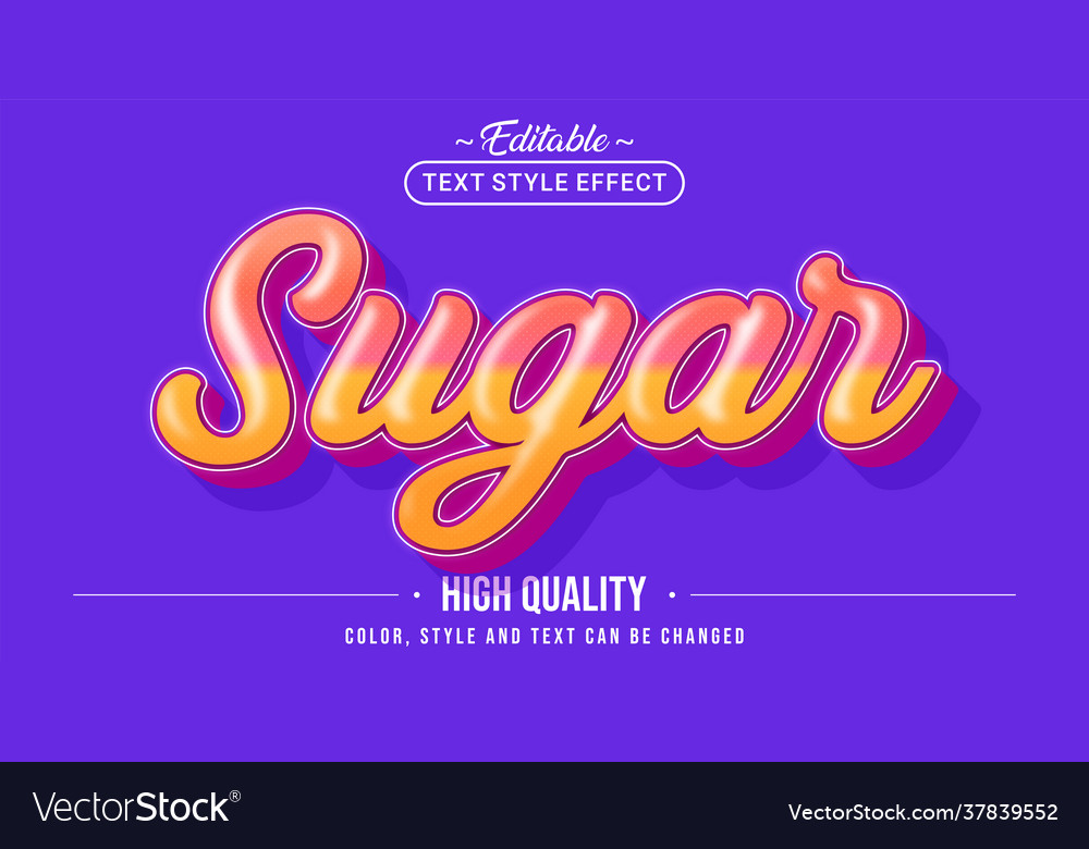 Editable text style effect - retro sugar