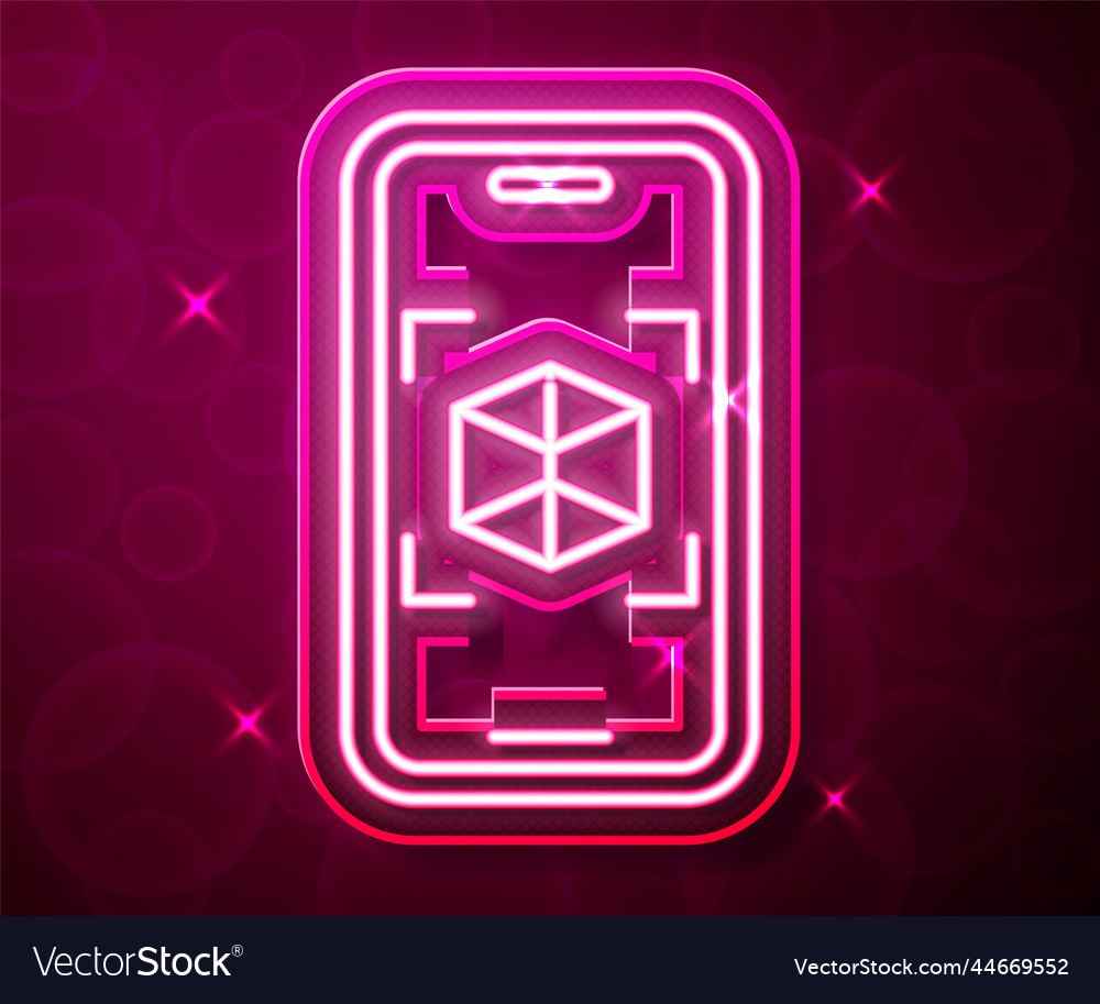 Glowing neon line 3d modeling icon isolated on red vector image Glowing neon line 3d modeling icon isolated on red