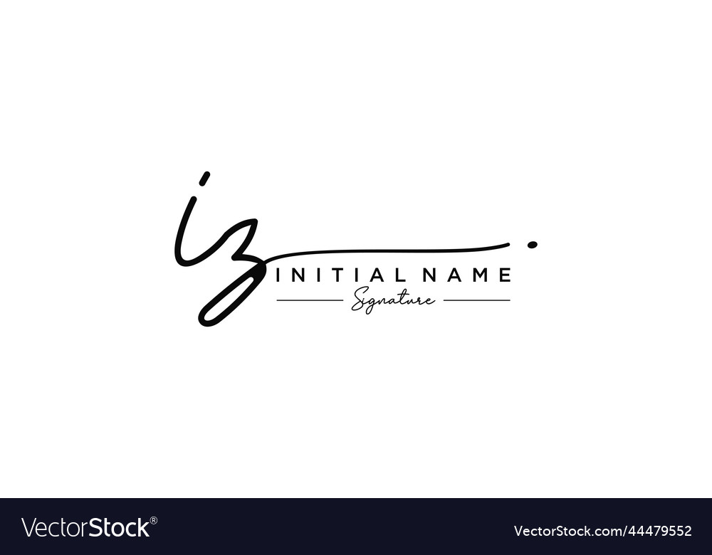 Initial iz signature logo template hand drawn