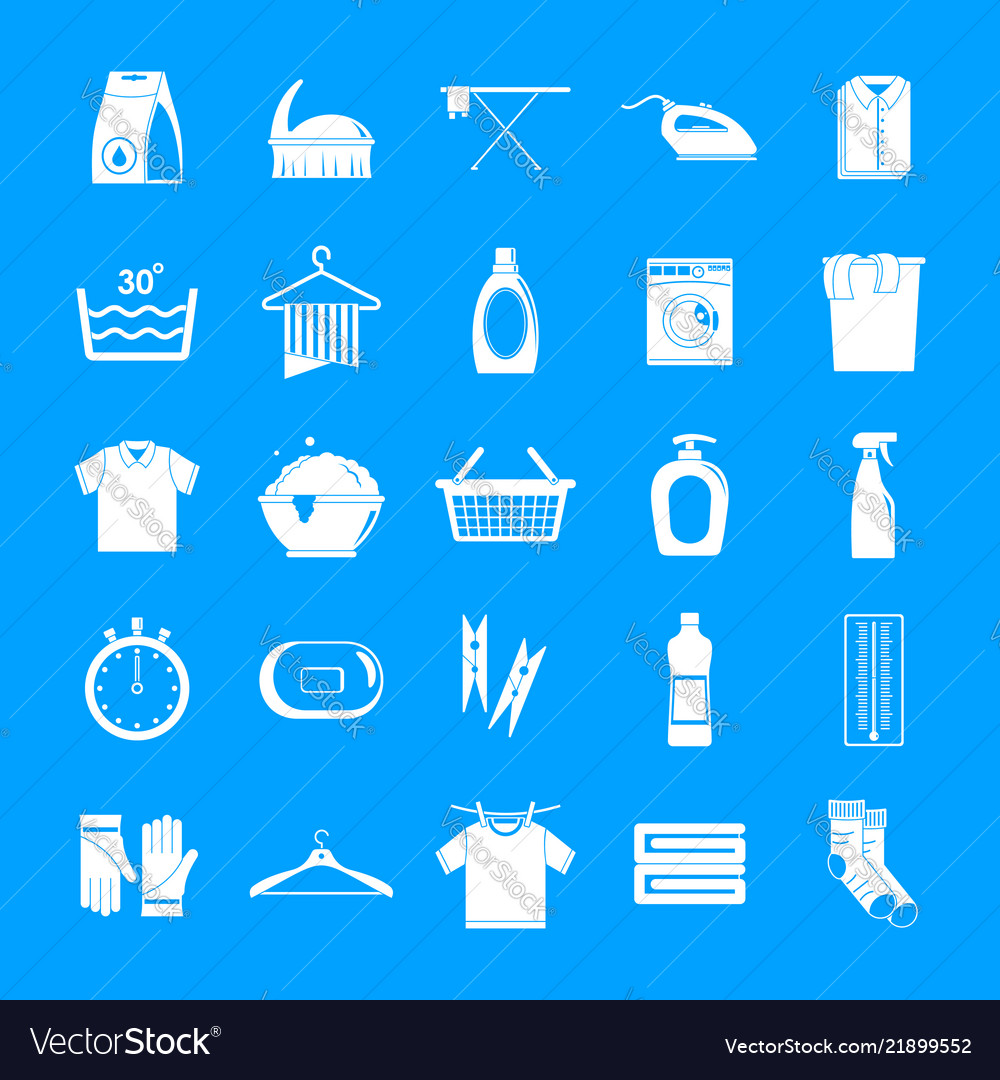 Laundry service icons set simple style Royalty Free Vector