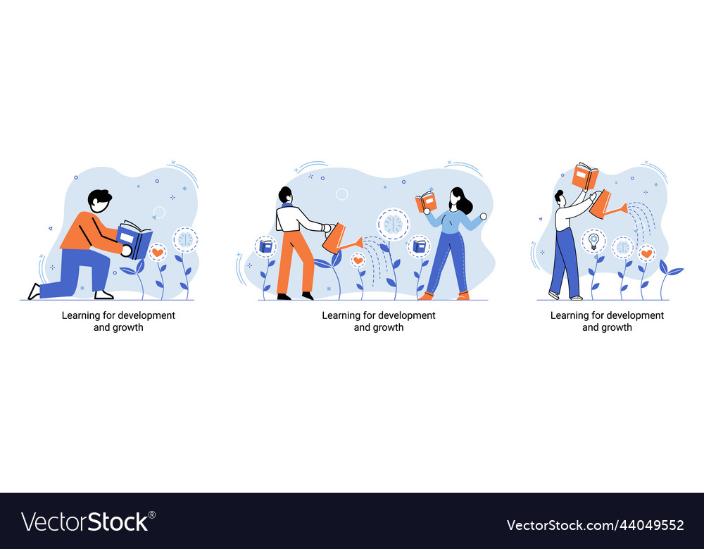 Learning for development and growth self-learning vector image Learning for development and growth self-learning