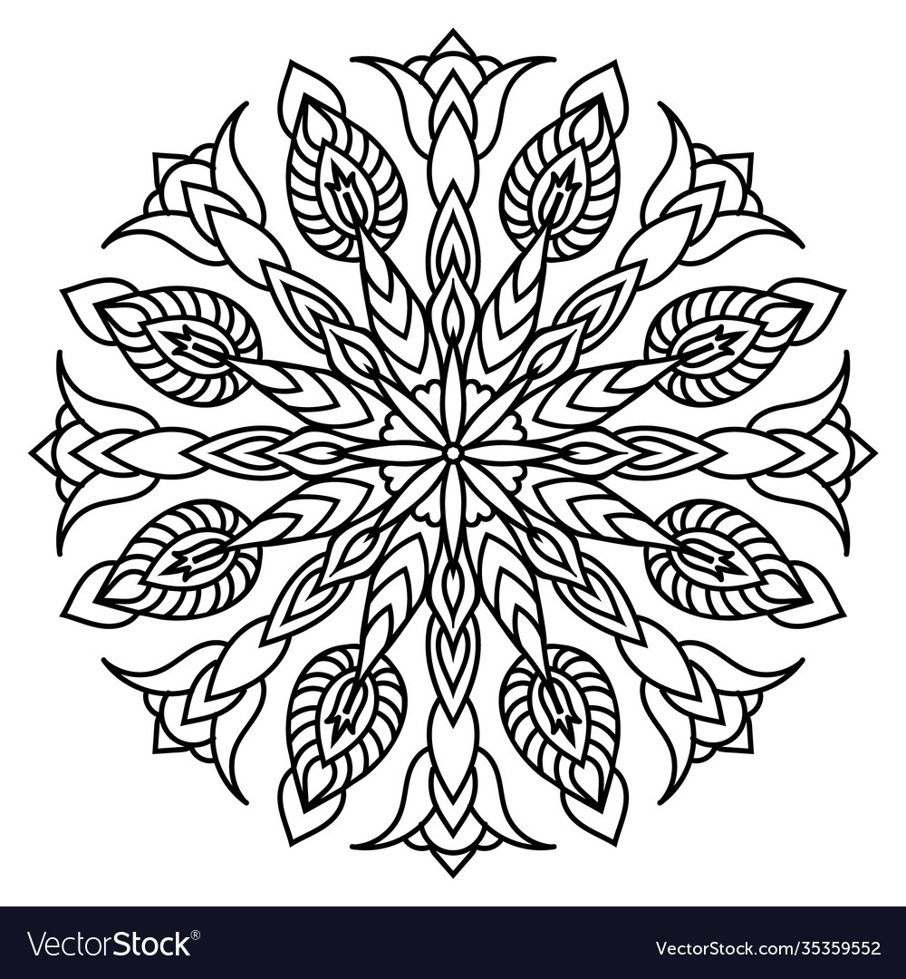 Mandala floral fanasy flower coloring page