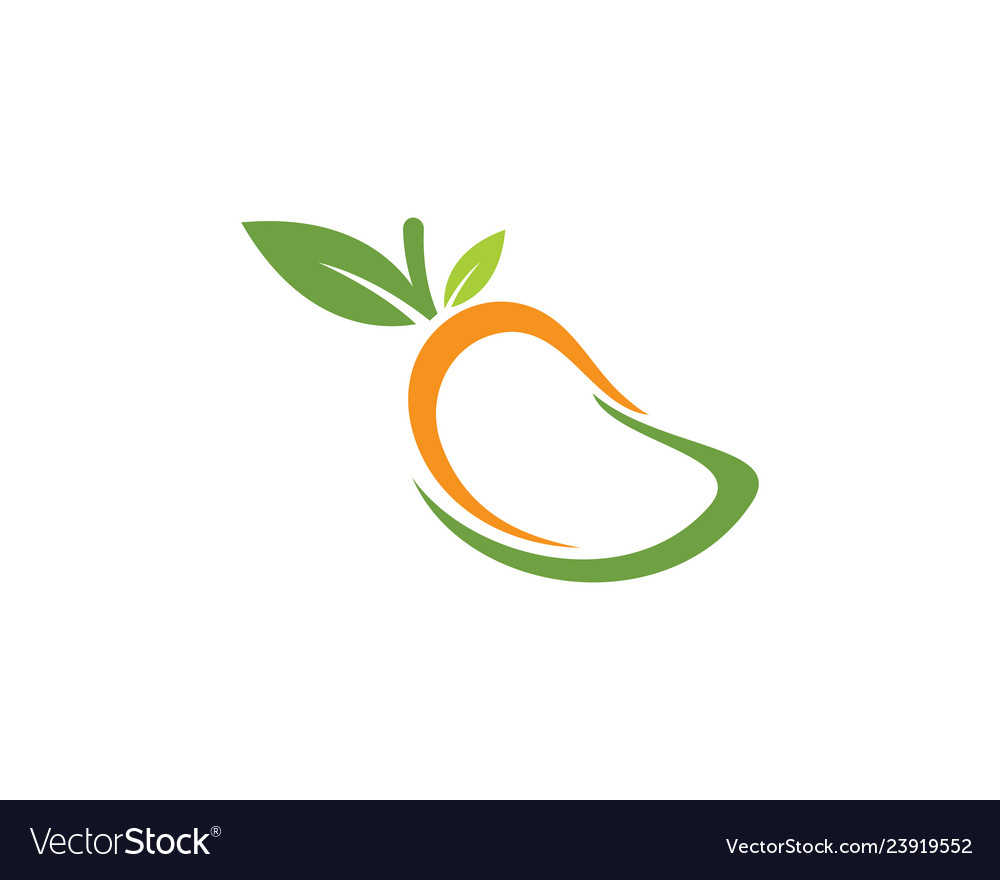Mango in flat style logo vector image Mango in flat style logo