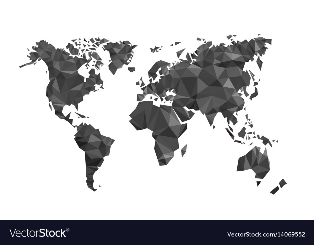 Map world polygon on a white background