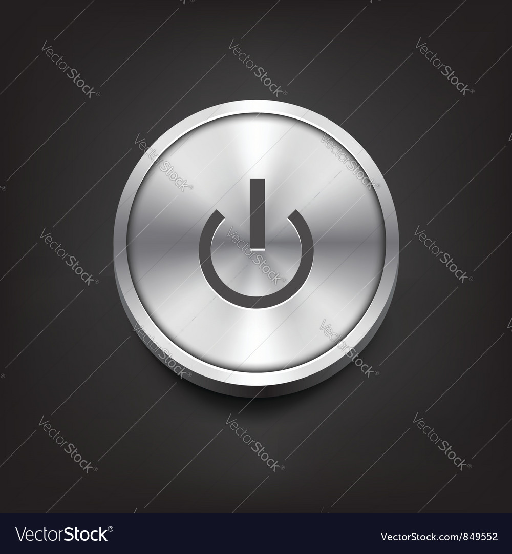 Metallic Power Button Icon