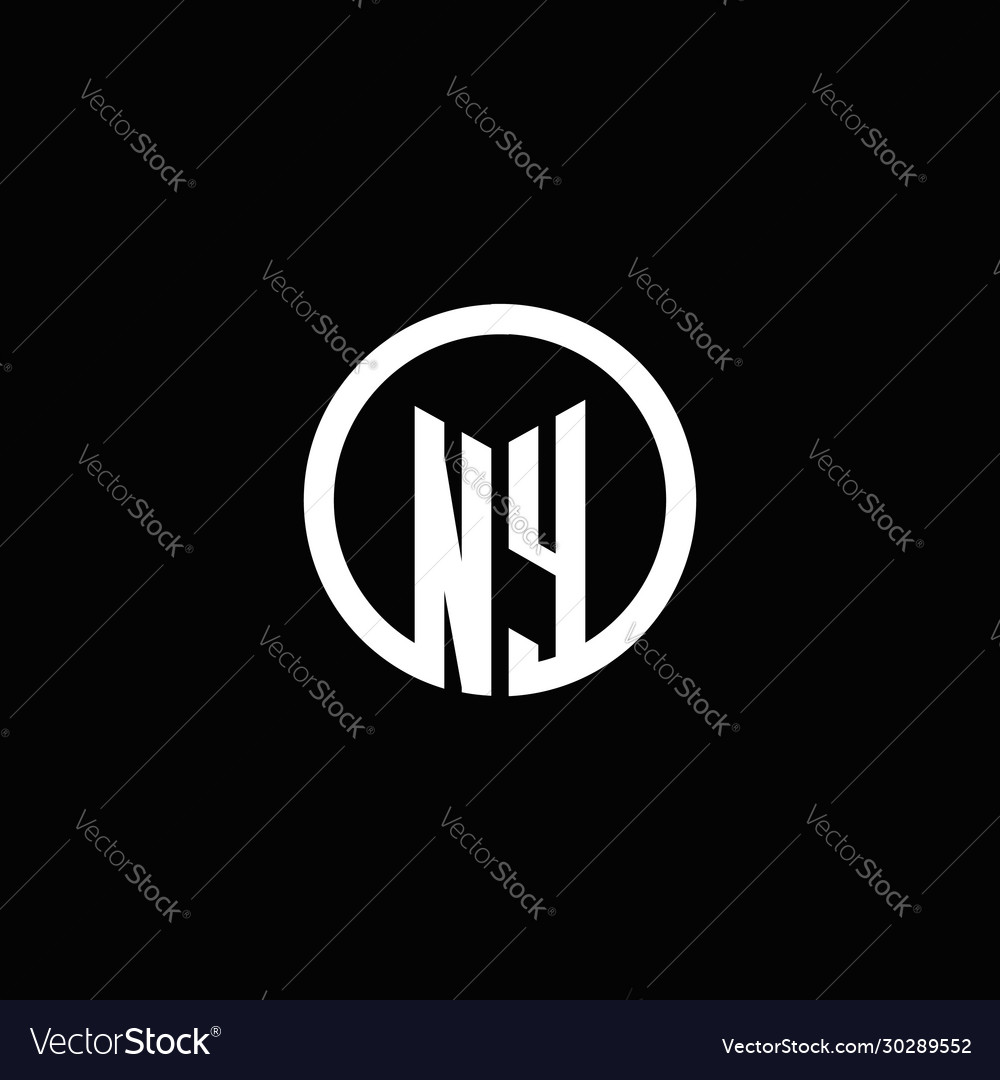 Ny monogram logo isolated with a rotating circle