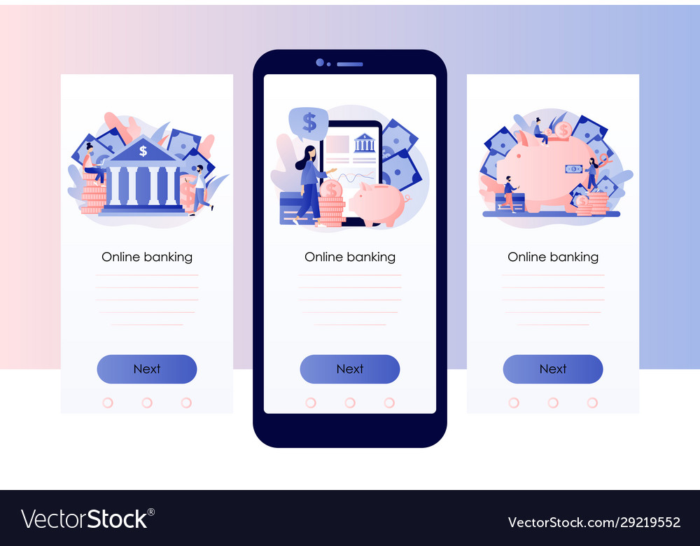 Online banking screen template for mobile smart Vector Image