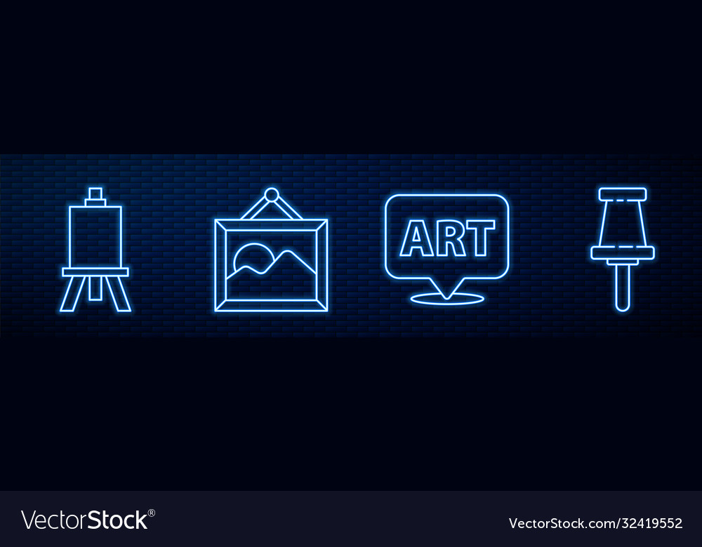 Set line speech bubble with text art easel Vector Image Set line speech bubble with text art easel