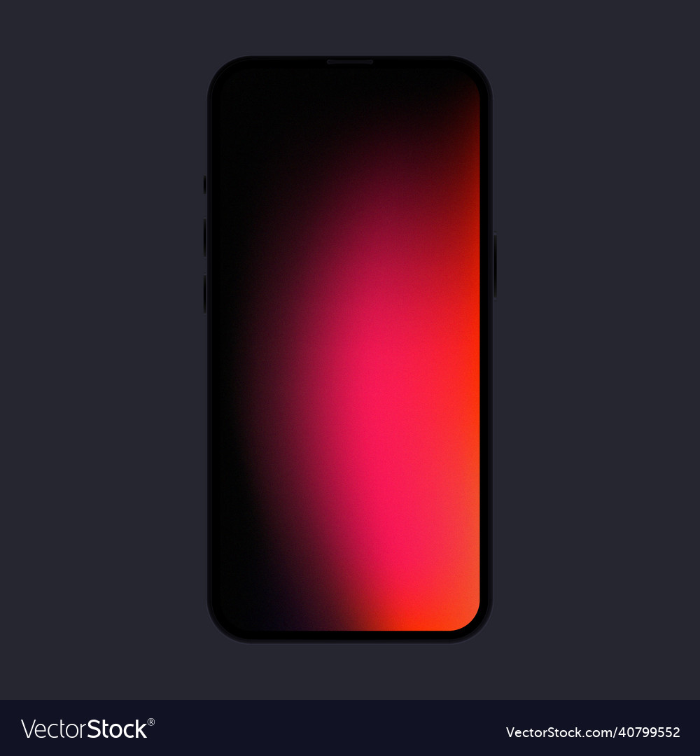 Smartphone with red gradient screen front view vector image Smartphone with red gradient screen front view