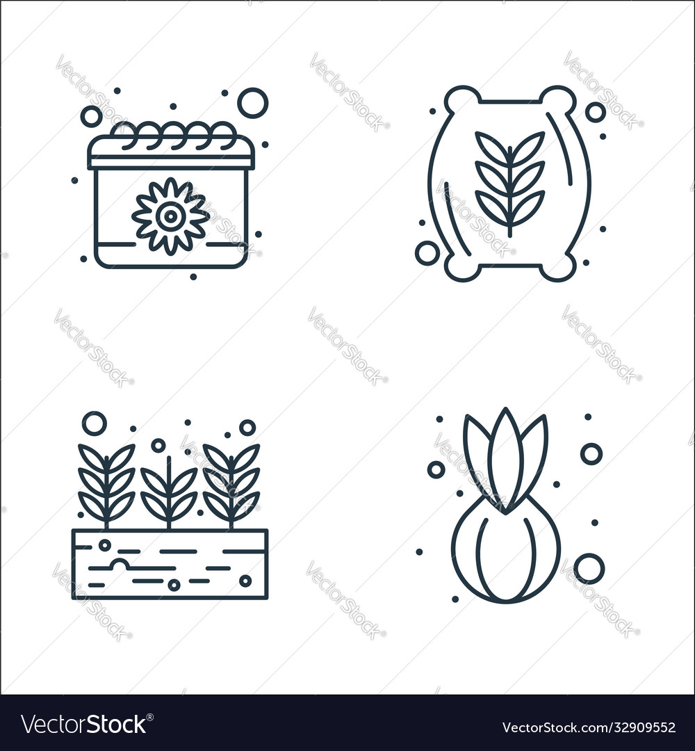 Spring line icons linear set quality vector image Spring line icons linear set quality