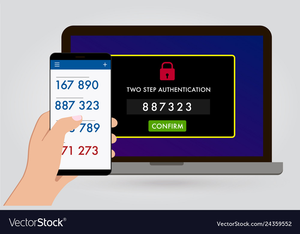 Two steps authentication and authorization concept