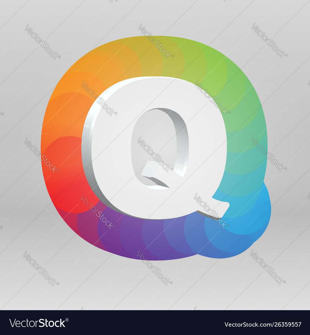 3d character from a fontset with colorful Vector Image 3d character from a fontset with colorful