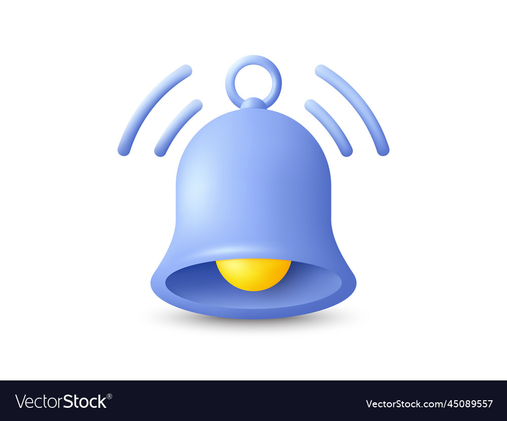 3D Benachrichtigung Glockensymbol realistisch