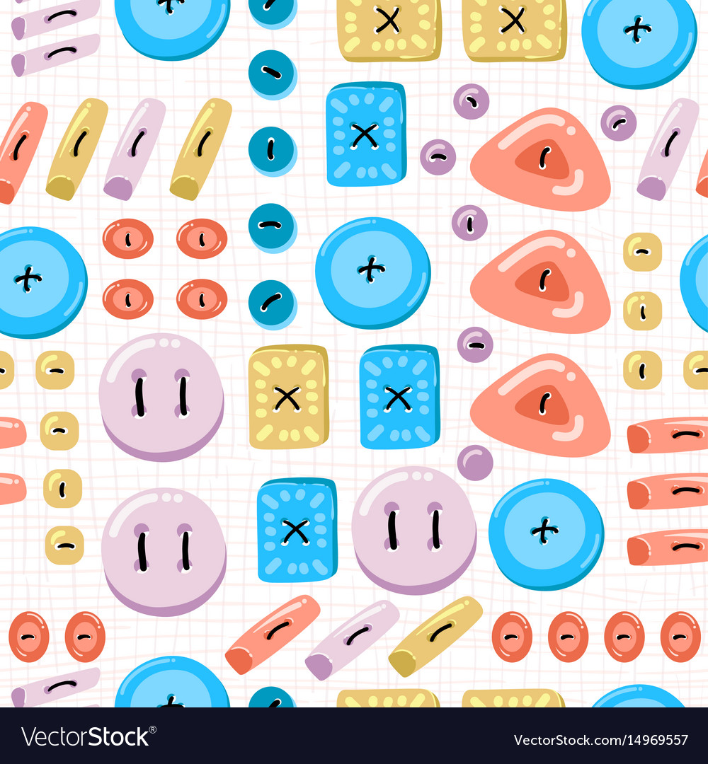 Buttons seamless pattern background with