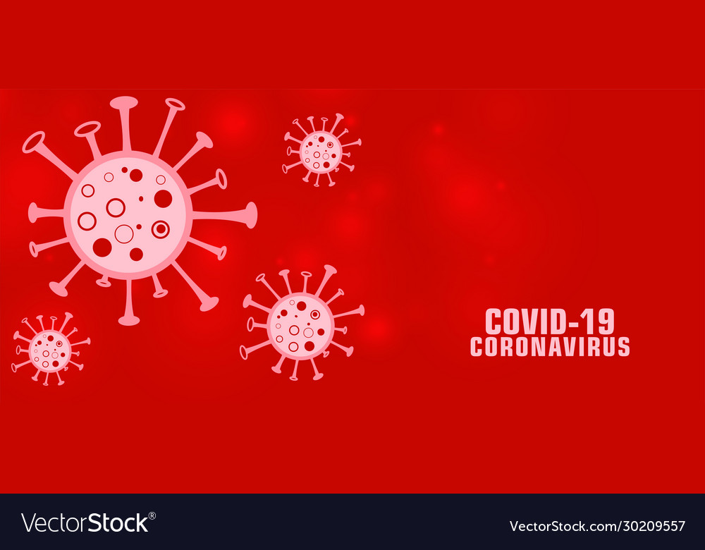 Covid-19 novel coronavirus red banner concept Vector Image