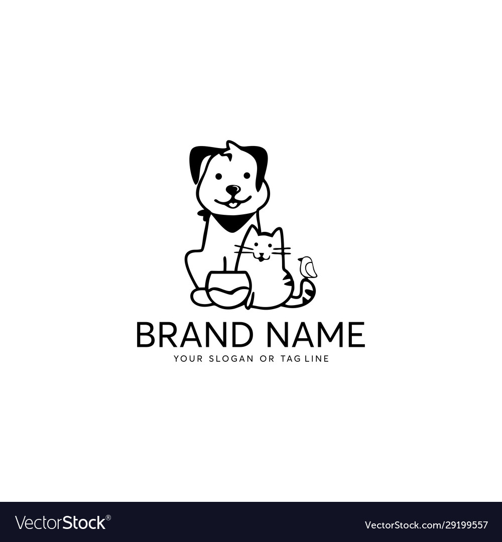 Creative logo design dog and cat template Vector Image