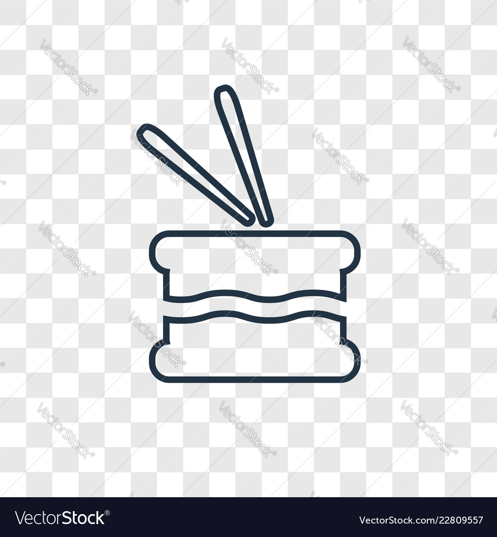 Drum concept linear icon isolated on transparent