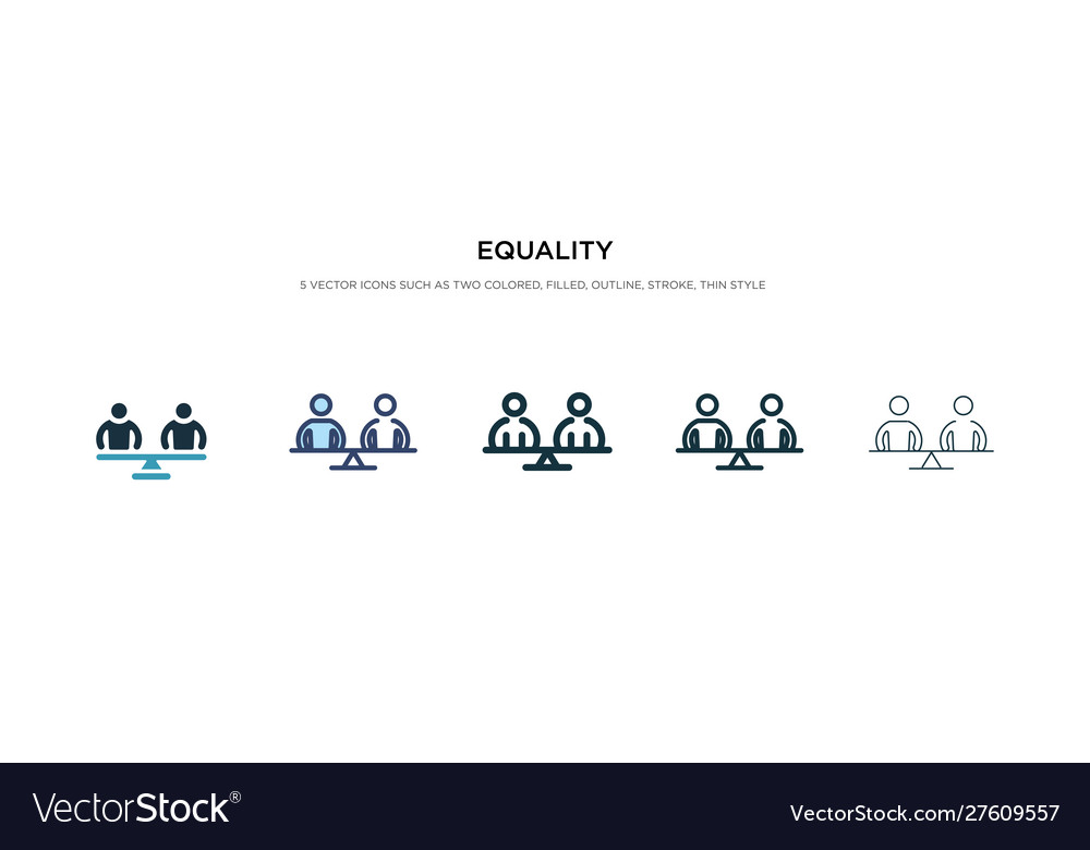 Equality icon in different style two colored