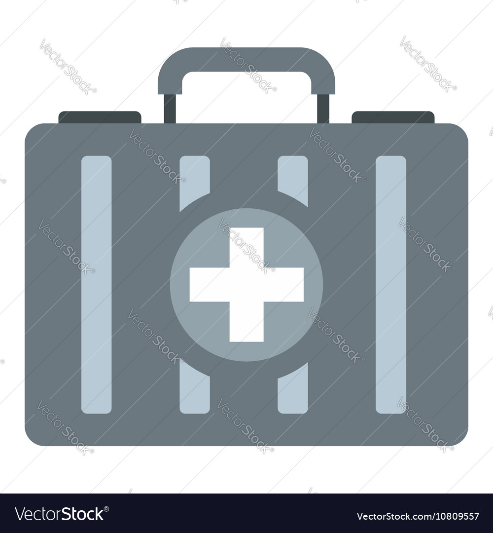 First aid kit icon flat style