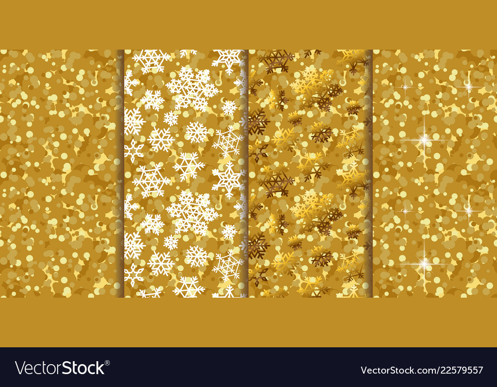 Golden pattern seamless backgrounds four in one