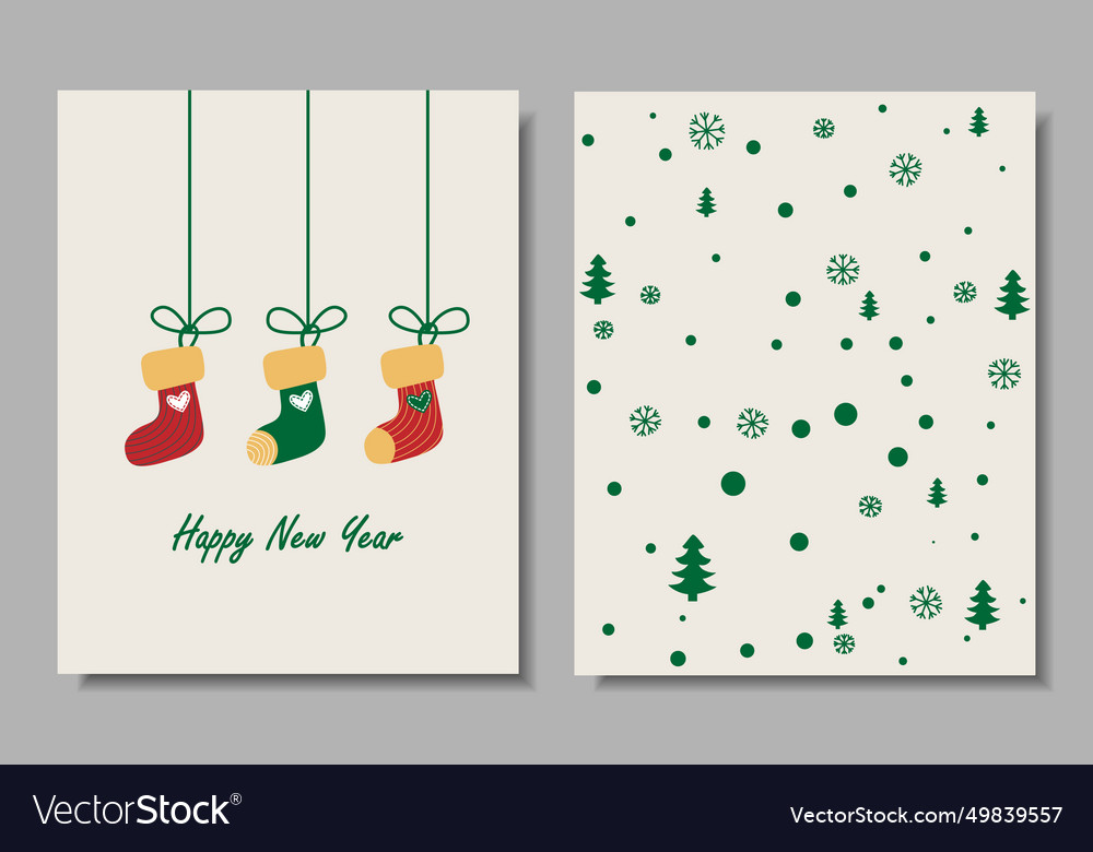 Greeting cards for new year and christmas holiday Vector Image